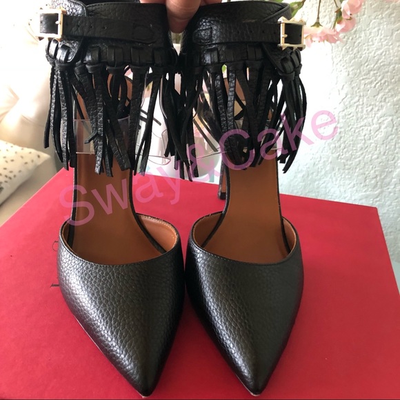 Valentino Gavrani Illusion Fringe Ankle-Wrap Pump - Picture 6 of 8